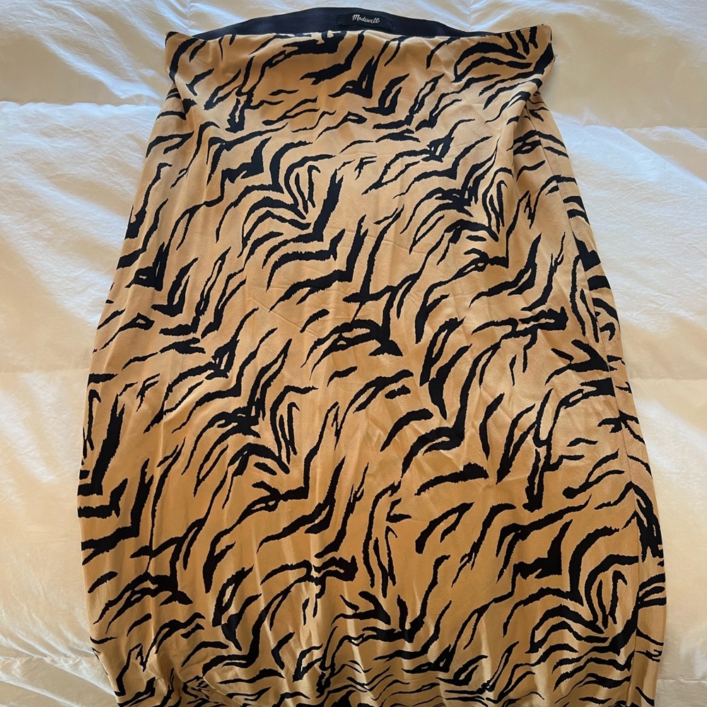 Animal Print Skirt in Black and Tan